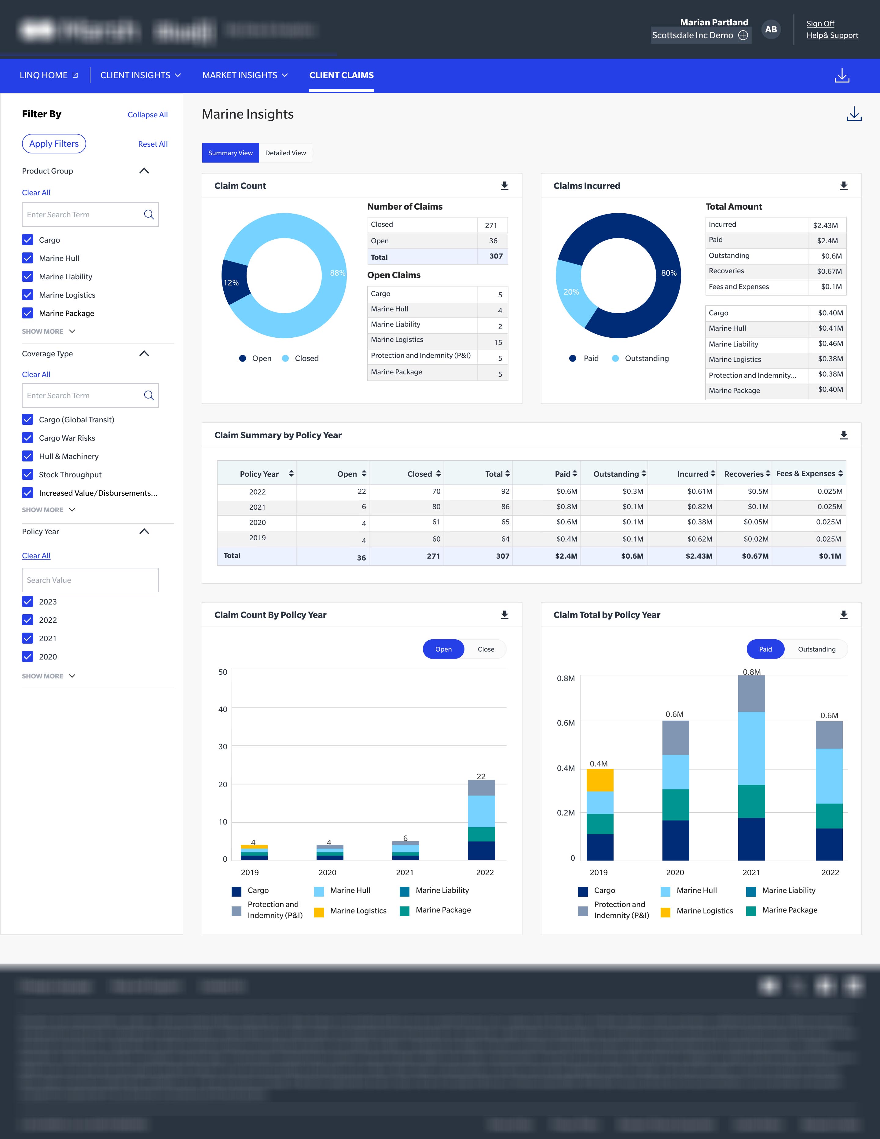Client Claims Dashboard